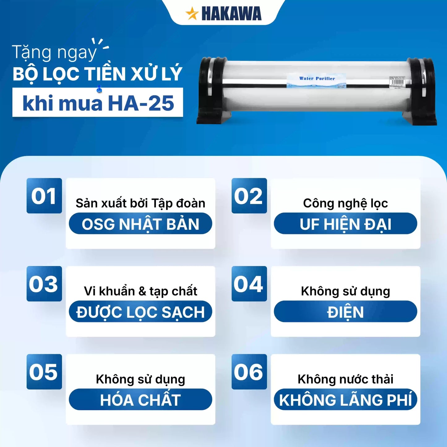 Máy lọc nước ion kiềm HAKAWA HA-25